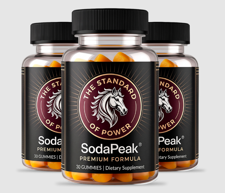Three bottles of SodaPeak Premium Formula gummies