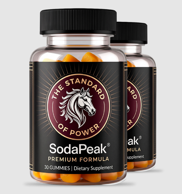 Two bottles of SodaPeak Premium Formula gummies